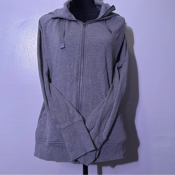 Athleta Triumph Hoodie Sweatshirt Womens Light Fog Grey - Picture 4 of 14